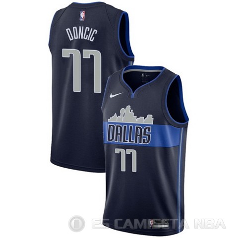 Camiseta Luka Doncic #77 Dallas Mavericks Icon 2017-18 Azul - Haga un click en la imagen para cerrar